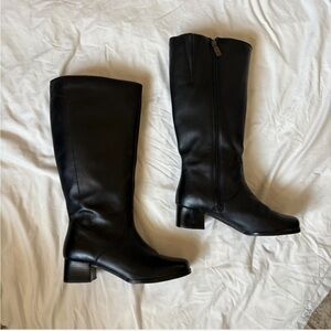 Blondo Black Leather Heeled Boots Weather Proof